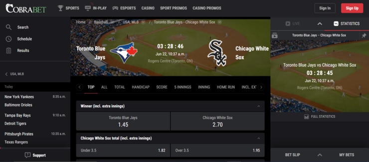 Cobra Bet - one of the most trusted Ontario sports betting sites