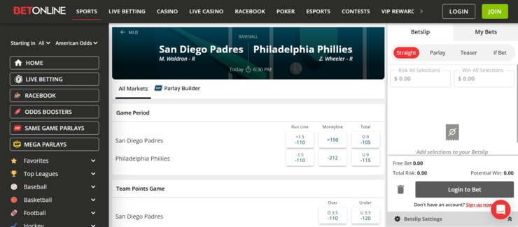 BetOnline - top rated West Virginia online sports betting site
