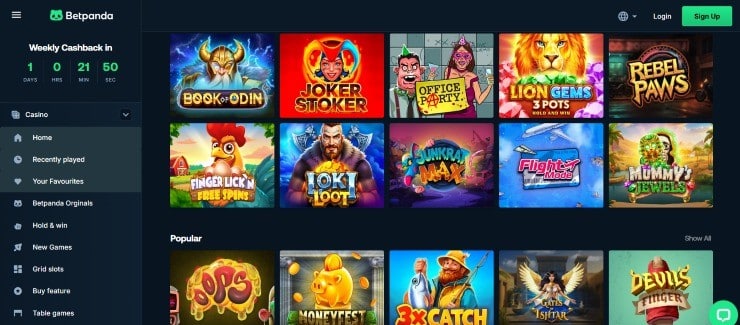 Betpanda - one of the best VPN friendly crypto casinos