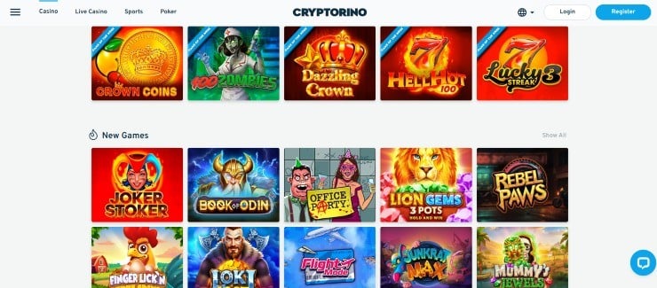 Cryptorino - safe VPN friendly online casino