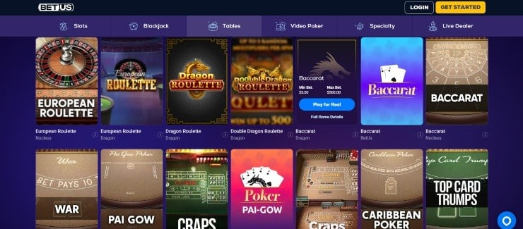 BetUS - one of the best live baccarat online casinos