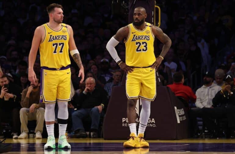Luka Doncic and LeBron James on the Lakers.