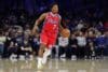 Kyle Lowry dribbles down the court.