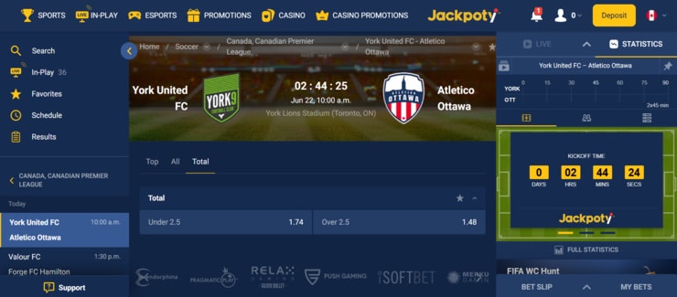 Jackpoty - start betting on sports