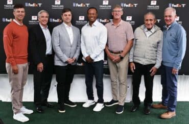 Tiger Woods Makes Appearance At Travelers Championship To Meet New PGA Tour CEO