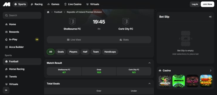 Midnite - one of the best Ireland betting site for football odds