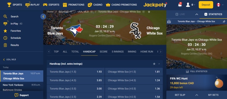 Jackpoty - spread betting odds