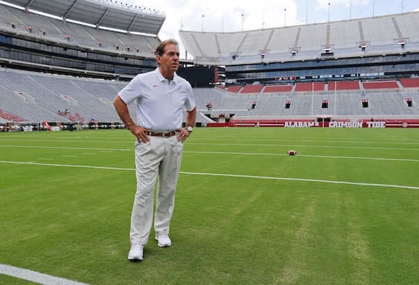 Nick Saban on the field.