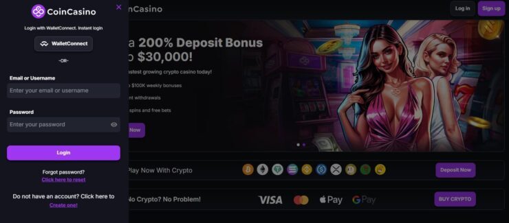CoinCasino - register details