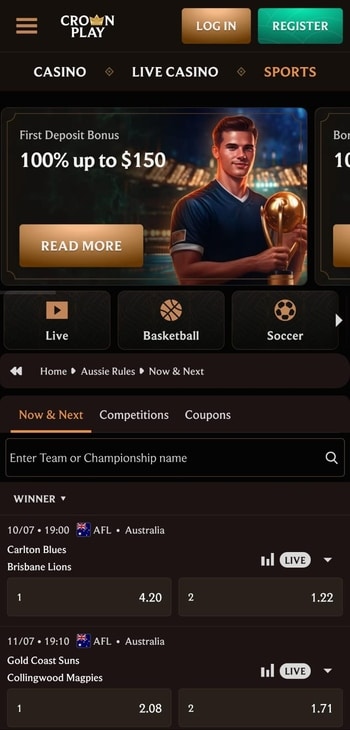 Crownplay - top rated mobile sportsbook