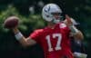 Daniel Jones throws the ball.