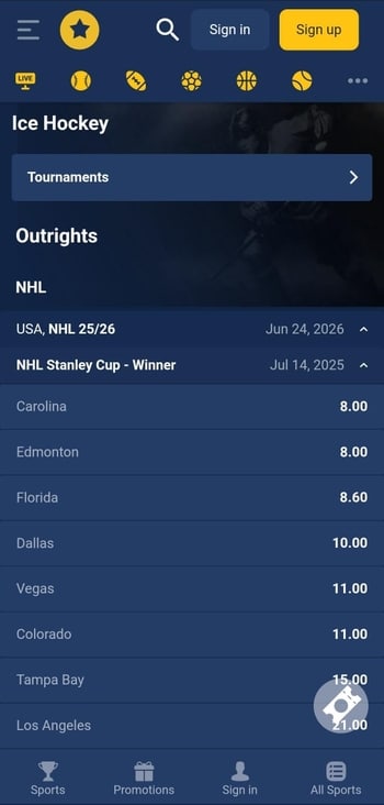 Jackpoty - overall best betting app in Canada