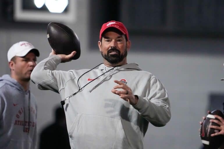 Ryan Day throws the ball.