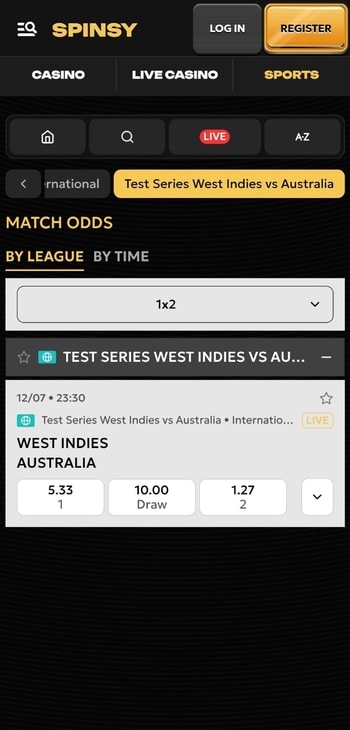 Spinsy - one of the most trusted sports betting apps in Australia
