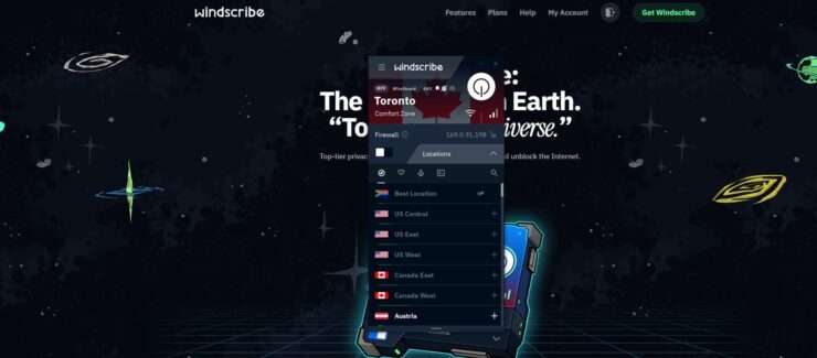 Windscribe - step 3 launch the VPN app and connect to a server of your choice