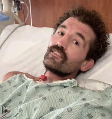 Ben Askren in a hospital bed.