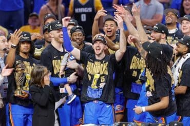 Oklahoma City Thunder celebrate a championship.