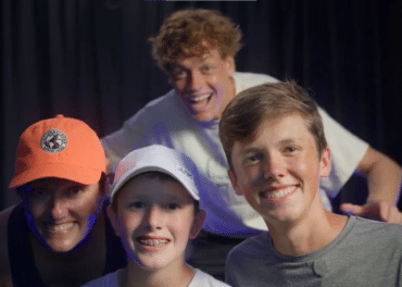 Jannik Sinner with Cincinnati Open fans