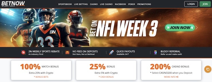 BetNow NFL Week 3 Betting Offers