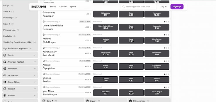 InstaSpin - one of the trusted football betting sites in India.