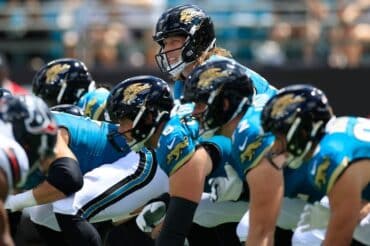 Jacksonville Jaguars quarterback Trevor Lawrence goes under center.