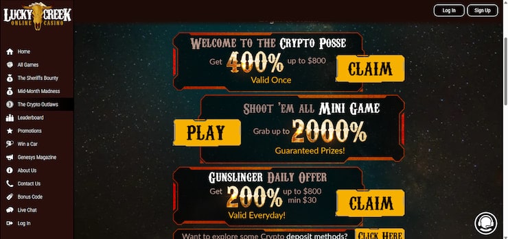 Lucky Creek Mastercard Casino with exciting leaderboard challenges for players
