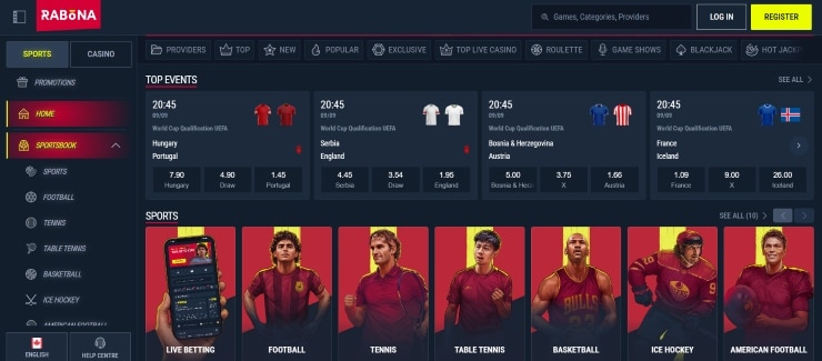 Rabona Sports Betting Canada