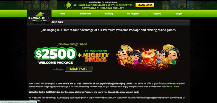 Raging Bull Mastercard casino platform offers the best promotions and welcome offers.