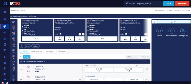 TikiTaka Canada Betting Online