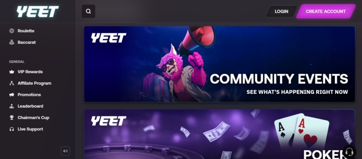Yeet Casino bonuses