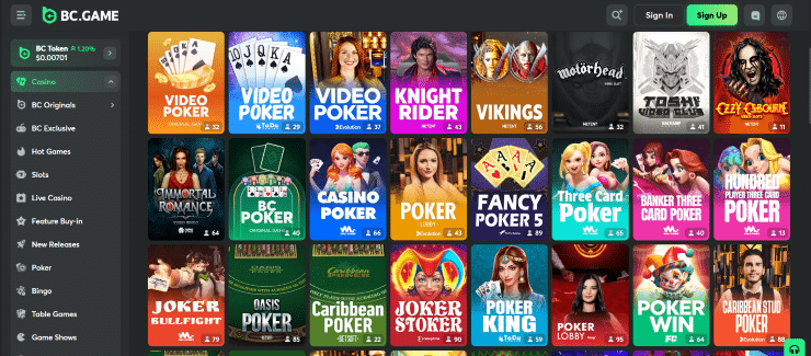 BC Game Video Poker