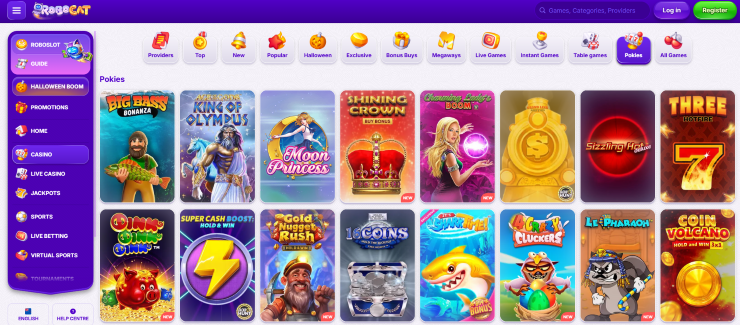 Robocat casino games in NZ