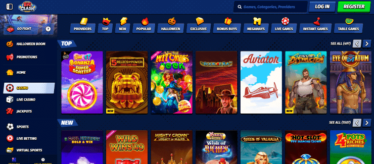 Play games at Big Clash New Zealand online casino