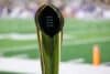 A view of the college football playoff national championship trophy.