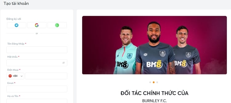Tạo tài khoản thành viên tại nhà cái để chơi Baccarat trực tuyến