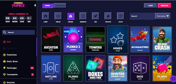 CasinoPunkz features a safe, and quick No KYC casino for Forest Arrow gambling play