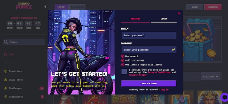 Register your details with the Novomatic casino
