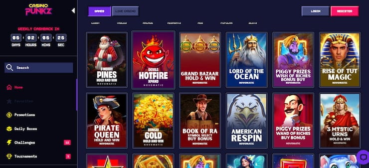 CasinoPunkz has a unique aesthetic, and a platform that is easy to navigate