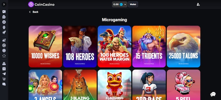 CoinCasino features the best crypto options for Microgaming play