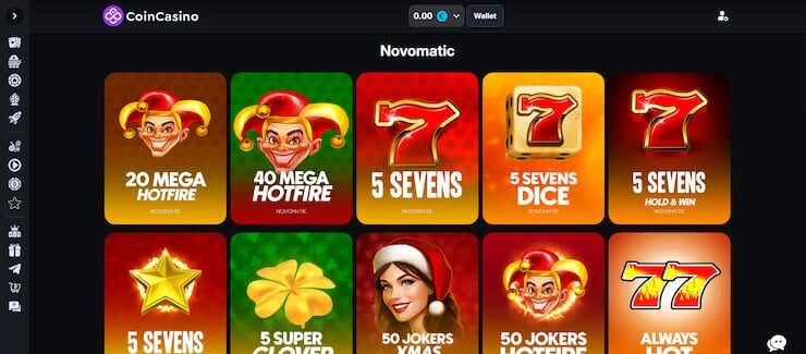 $1 deposit casino games at CoinCasino