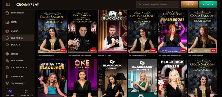 CrownPlay AU online casino with high limit blackjack tables