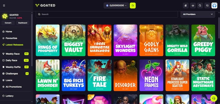 Step 4: Play some Goated Casino games