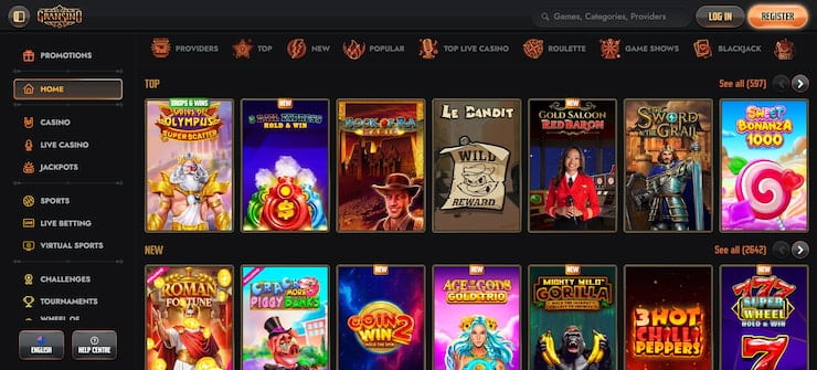 Gransino offers an easy sign up process for the best payout casinos