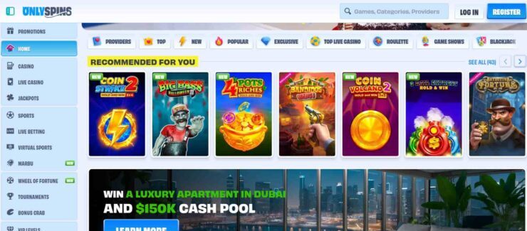 OnlySpins casino games in Australia