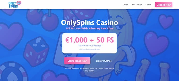 Onlyspins has a bonus that reaches up to $1000 for online casino players in Ontario