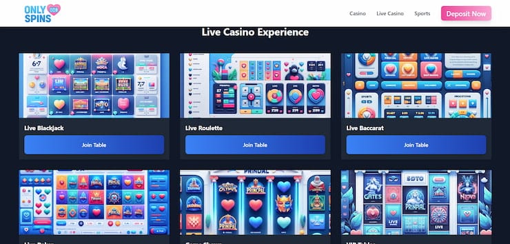 Onlyspins has a great live betting section for the best payout Australia casinos