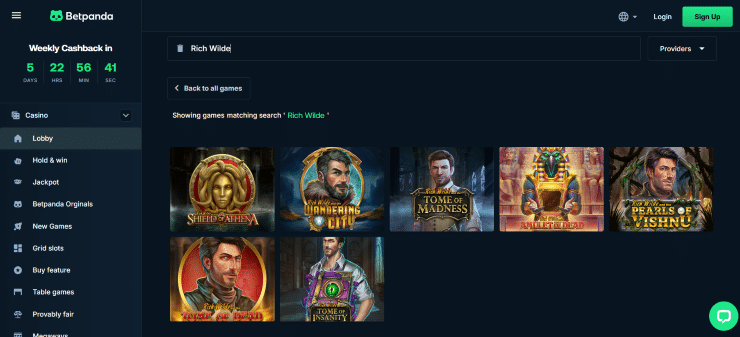 Play Rich Wilde and the Tome of Madness slot at BetPanda