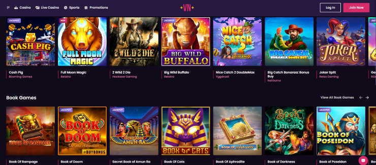 Play top casno games at Vegas Now