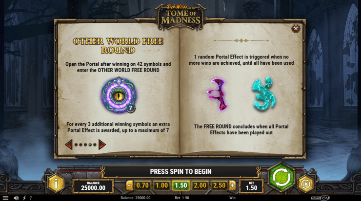 Rich Wilde and the Tome of Madness Other World Free Round