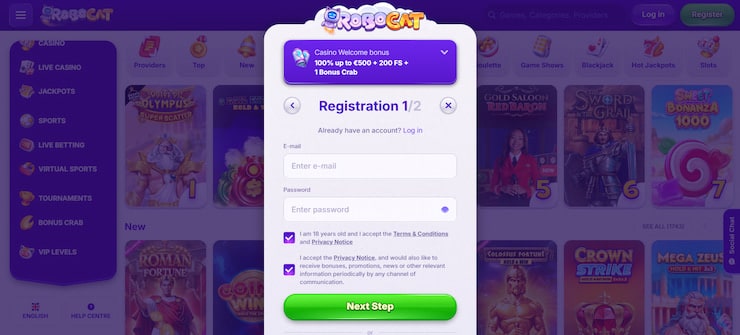 Step 2: Sign up to your NZ PayPal online casino
